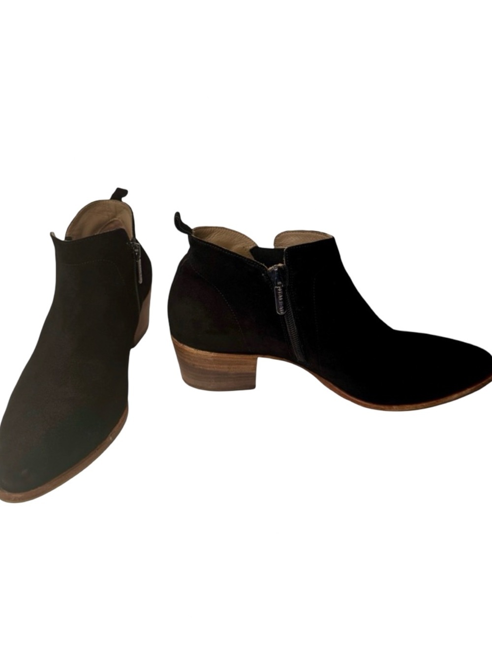ITALEAU Waterproof Suede Leather Black Ankle Boots Booties Handmade in Italy 41